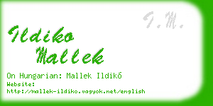 ildiko mallek business card